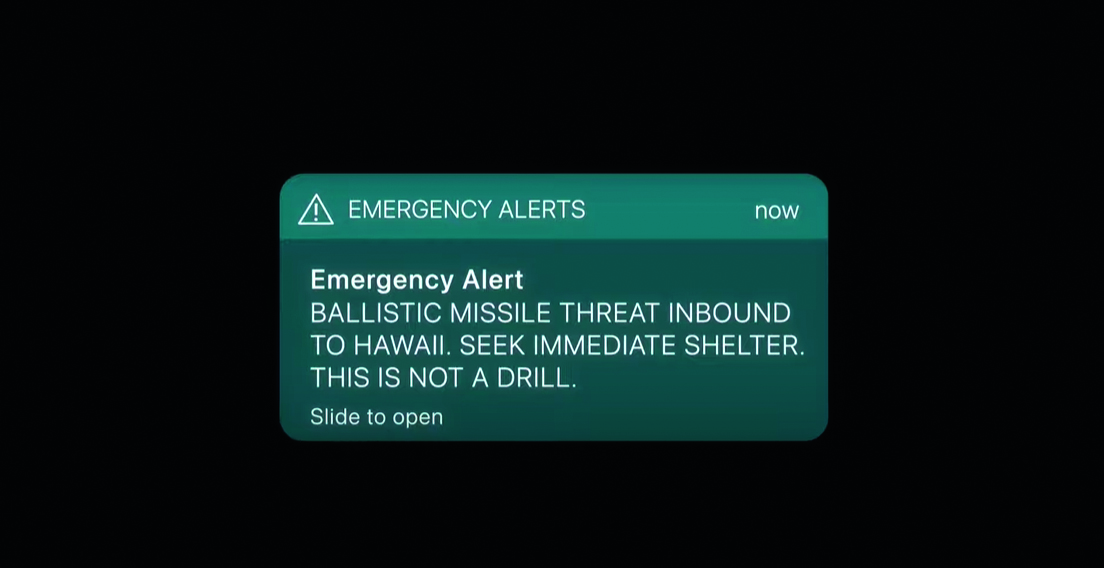 TV tonight The alert sent to Hawaii residents.