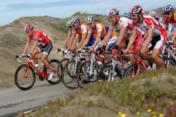 Rabobank's riders talk during the third stage.