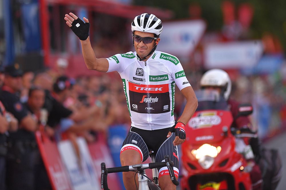 Alberto Contador greets his fans during the final race of his career