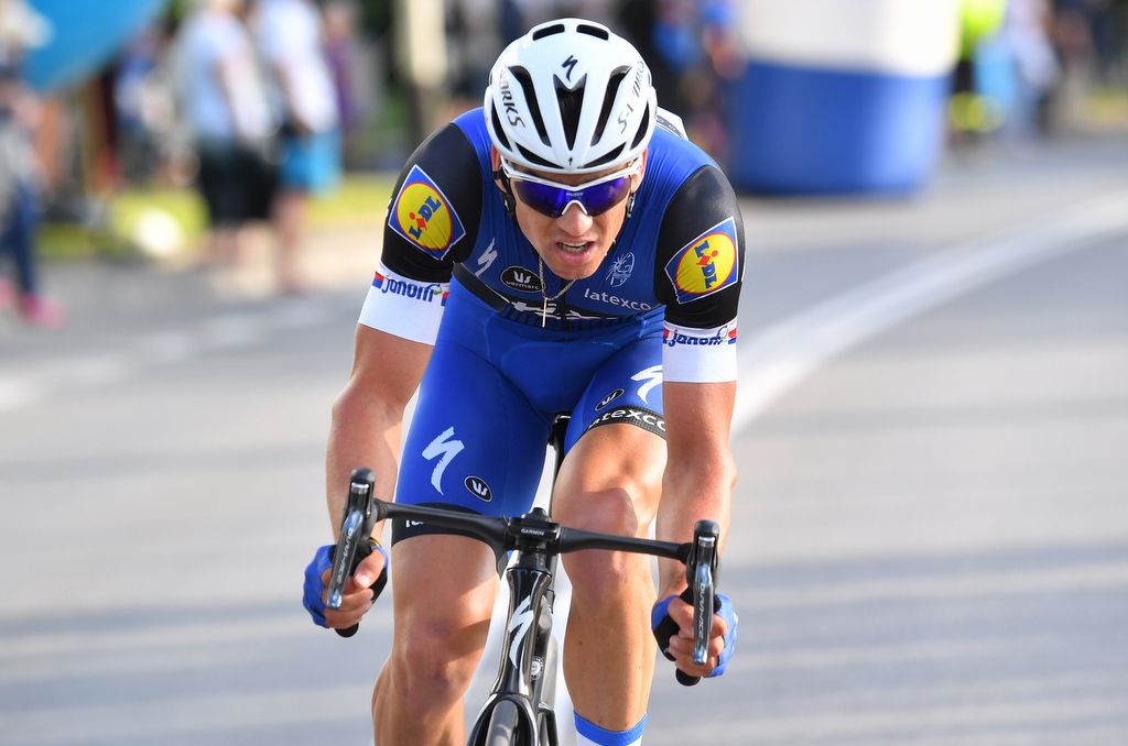 Zdenek Stybar (Etixx-QuickStep) took a later flyer before Fernando Gaviria won the stage for the team