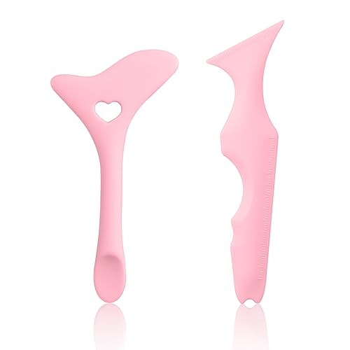 2pcs Eyeliner Stencils, Silicone Wing Eyeliner Stencils Eyeliner Stencils Tool for Beginners Multifunctional Eyeliner Guide Tool Eye Makeup Stencils for Eyeliner Eyelash Eyeshadow (pink)