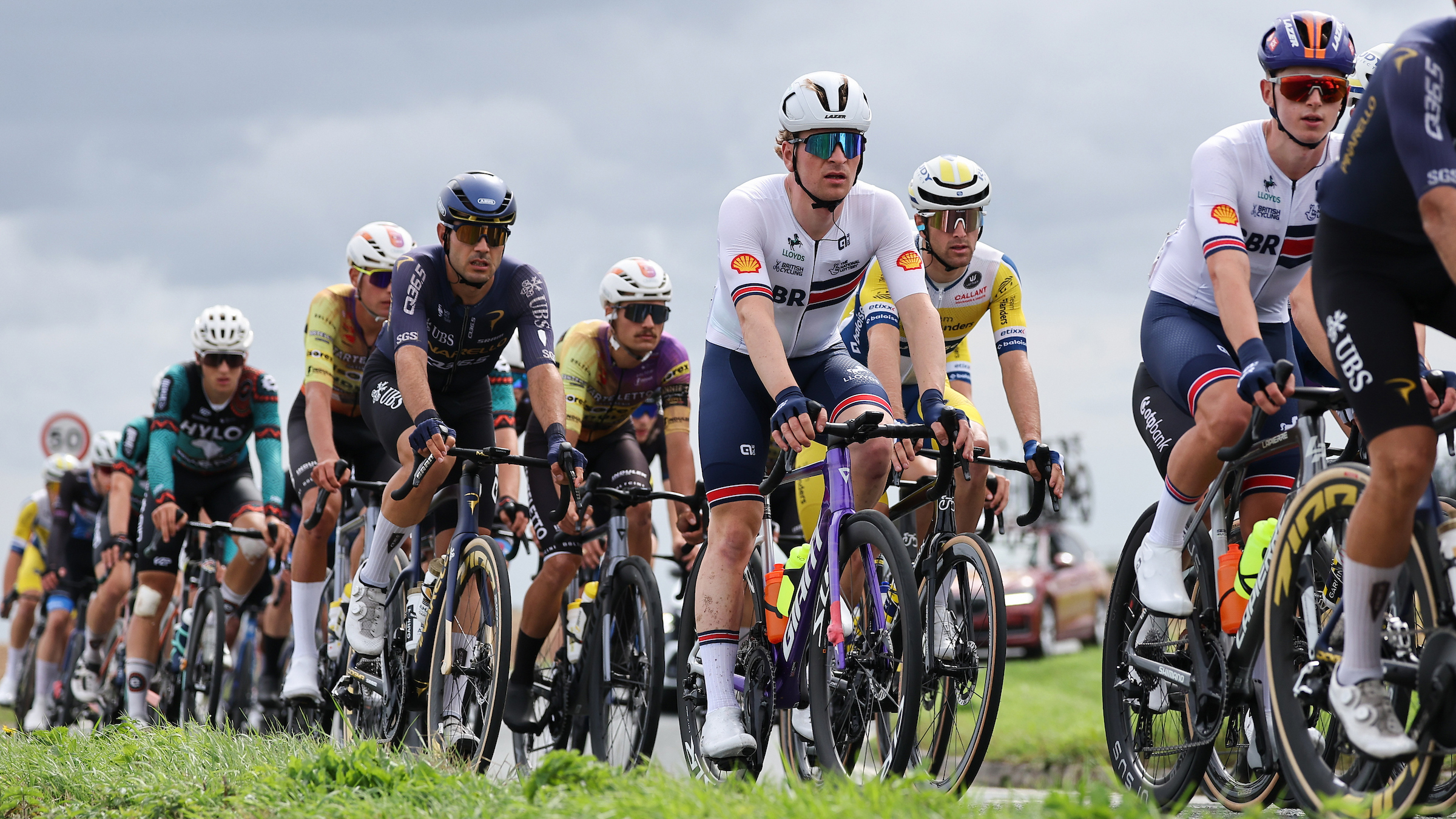 Ben Wiggins on Stage 3 of the 2026 Tour of Britain Men's race, Hull to Beverley