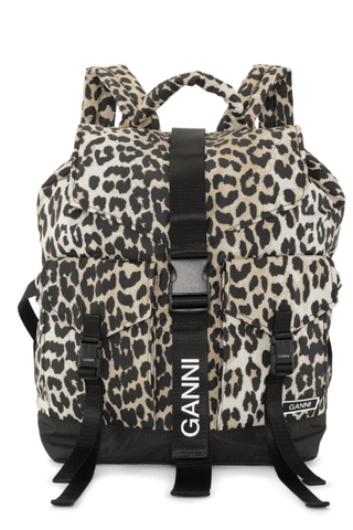 GANNI + Net Sustain Leopard-Print Recycled-Shell Backpack