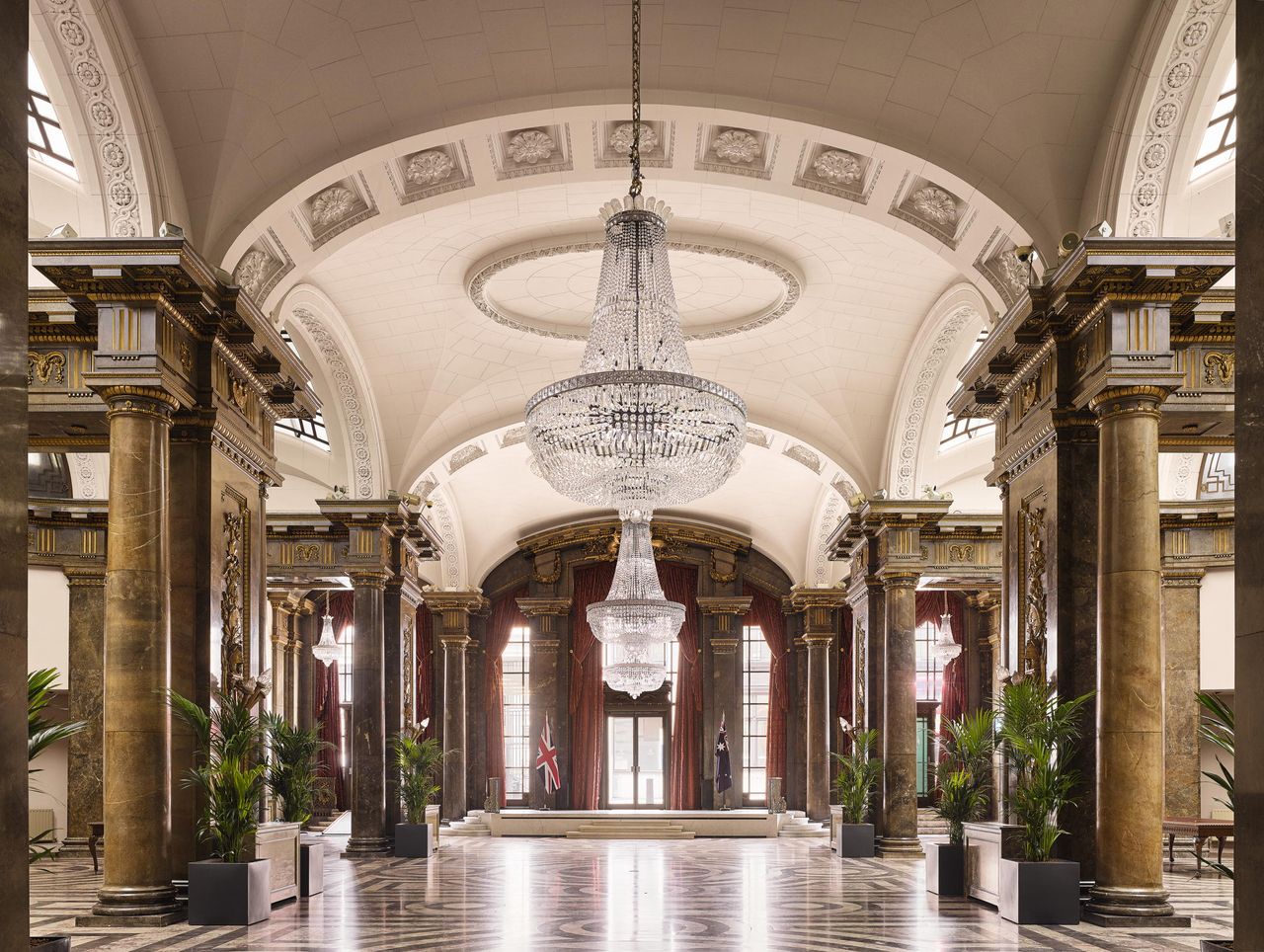 Fig 1: The exhibition hall, lavishly decorated with marbles sourced from across Australia. Australia House, London.