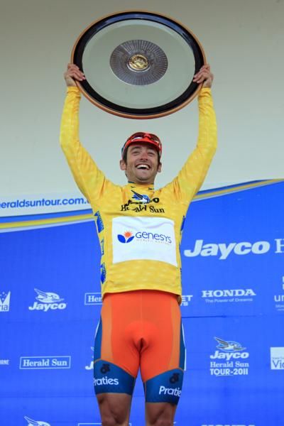 Happy man! Nathan Haas with his winner's trophy