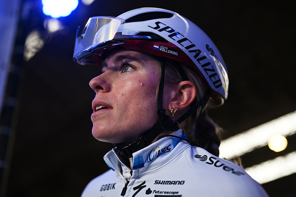 GHENT, BELGIUM - FEBRUARY 28: Demi Vollering of Netherlands and Team FDJ United - SUEZ prior to the 21st Omloop Het Nieuwsblad 2026, Women&amp;apos;s Elite a 137.2km one day race from Ghent to Ninove / #UCIWWT / on February 28, 2026 in Ghent, Belgium. (Photo by Luc Claessen/Getty Images)