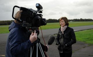 Fiona Bruce reporting on location