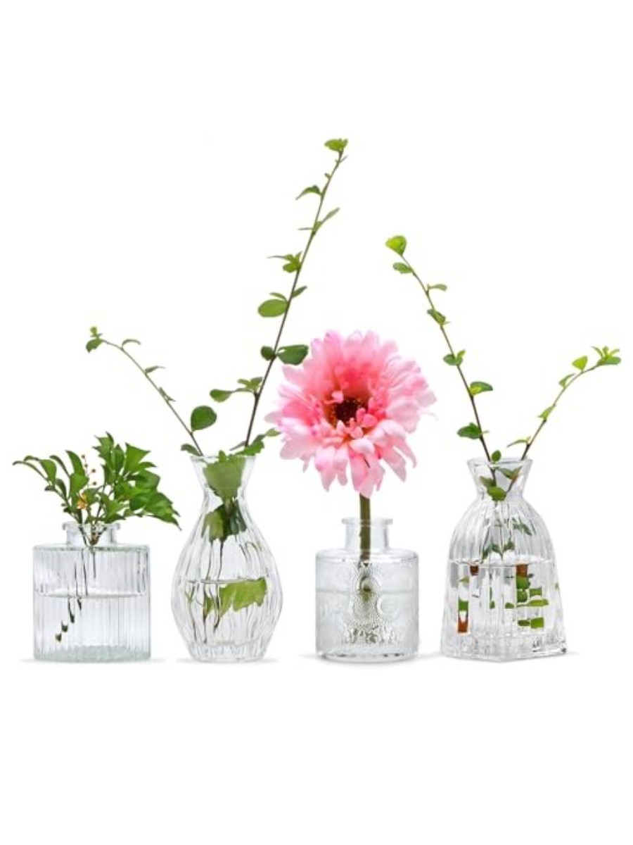 Mapoxy, Mapoxy Embossed Glass Bud Vases (Set of 4)