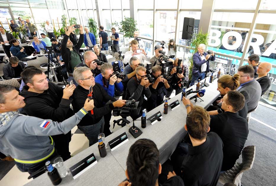 The media get photos of Peter Sagan