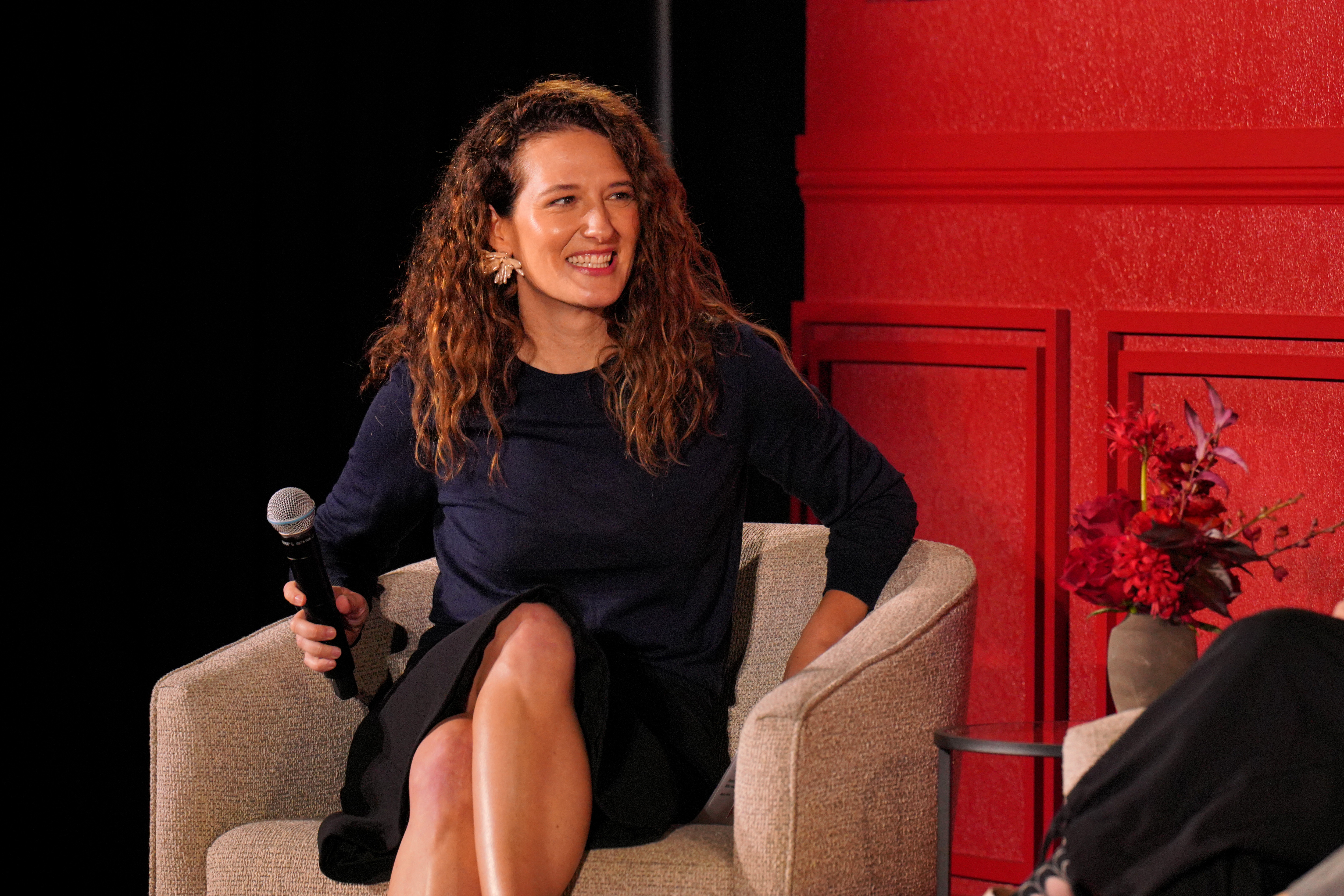 Lauren Sherman speaks onstage during Puck's Stories of the Season: An Awards Season Event at Sunset Room Hollywood on November 14, 2025 in Los Angeles, California.