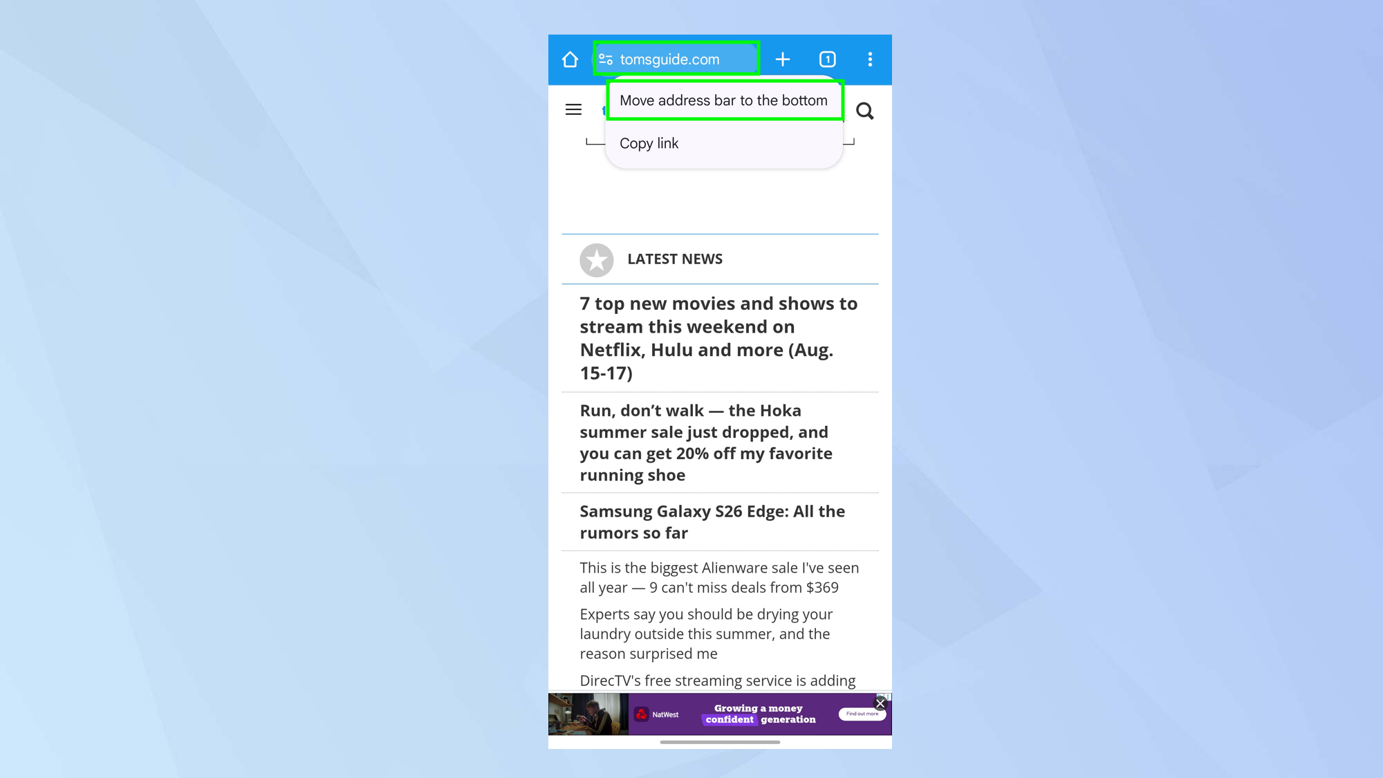 How to move Chrome&amp;rsquo;s address bar to the bottom