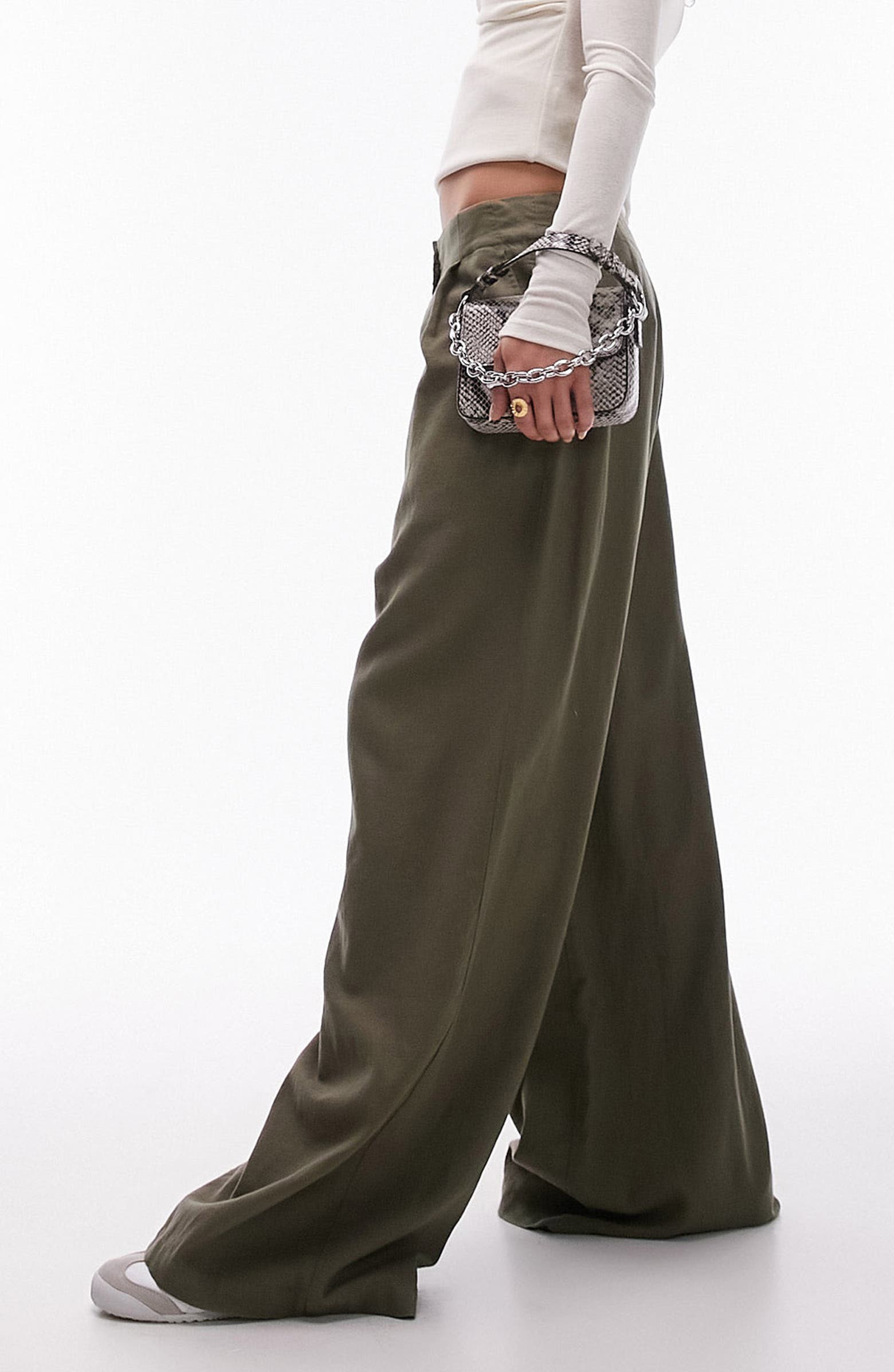 Super Wide Leg Linen Blend Pants