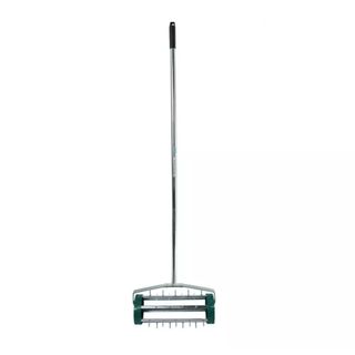 Green and silver McGregor Garden Lawn Aerator on a white background