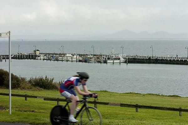 Emma Lawson (Lawson Homes) from Tasmania in action during the womens time-trial in Portarlington.