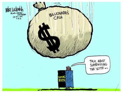 Political cartoon campaign finance