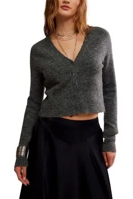Free People, School Girl Cropped Cardigan