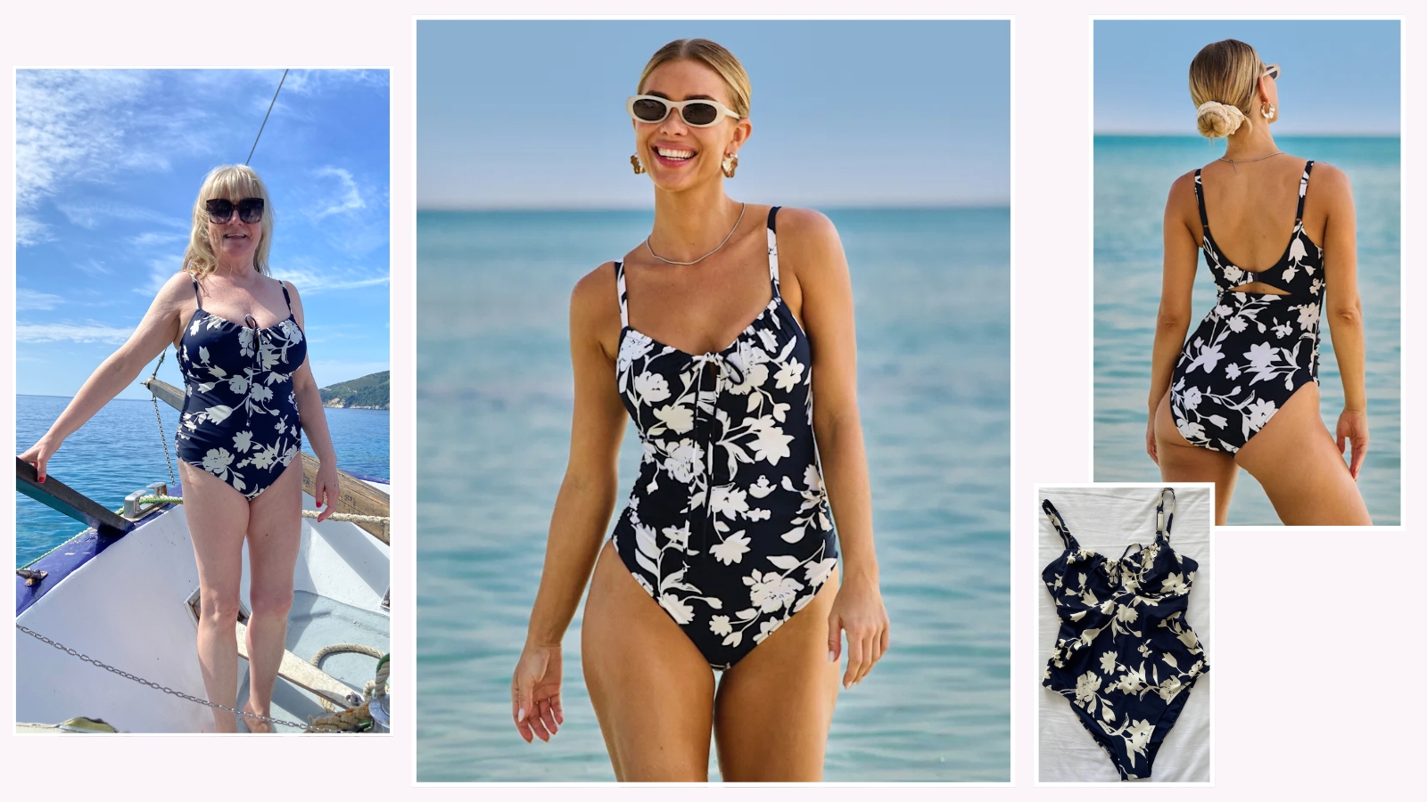 Julie Player and model wearing Bravissimo swimsuit