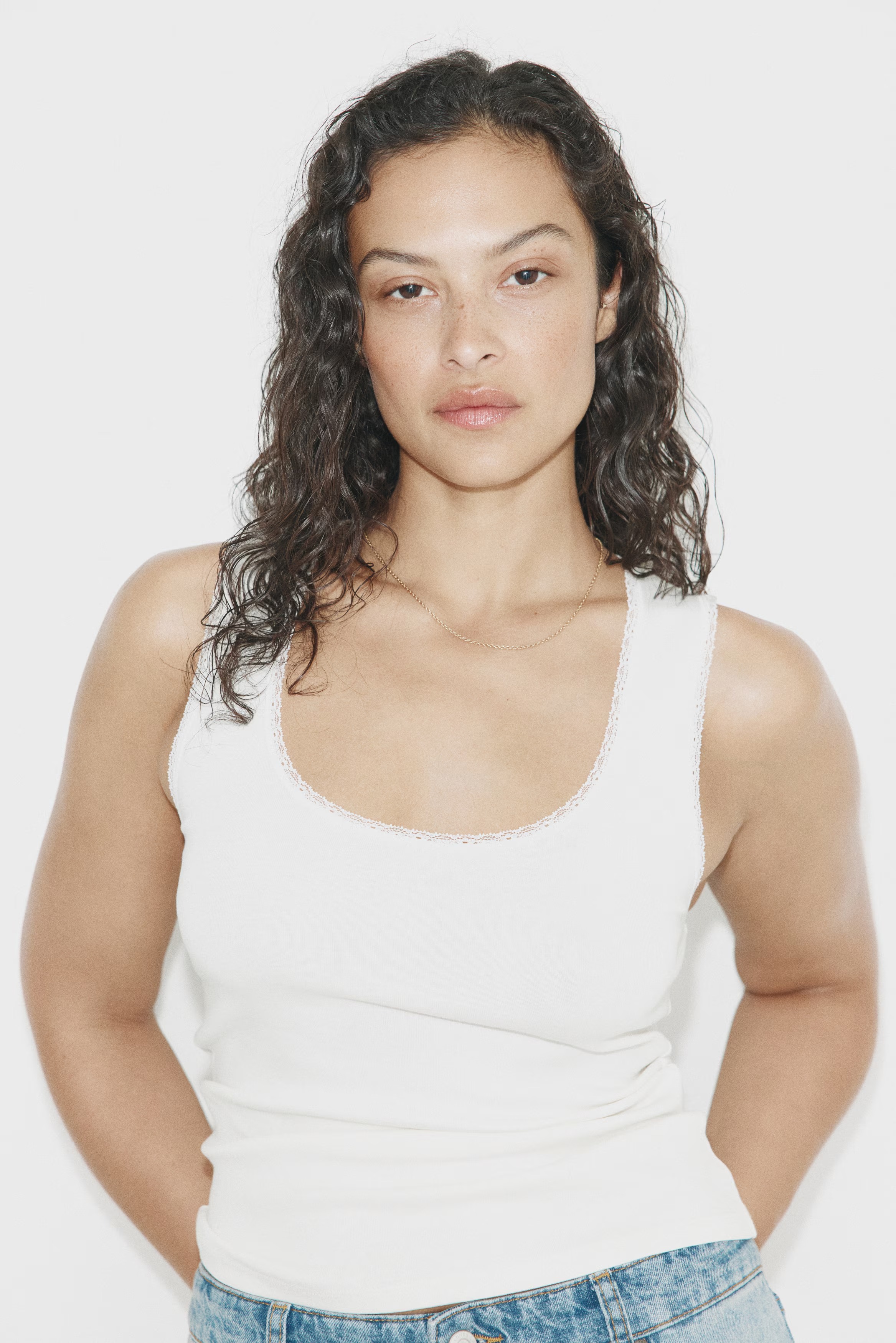 H&amp;amp;M, Lace-Trimmed Tank Top