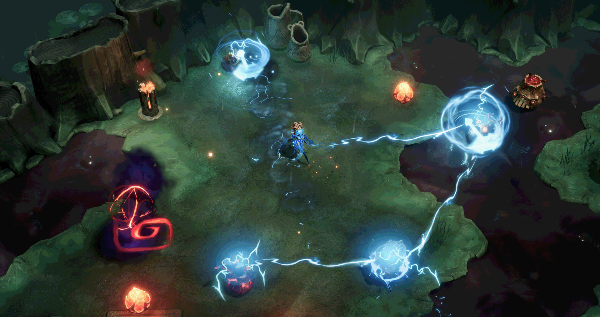 Using electric powers to chain strikes in Lost in Random: The Eternal Die