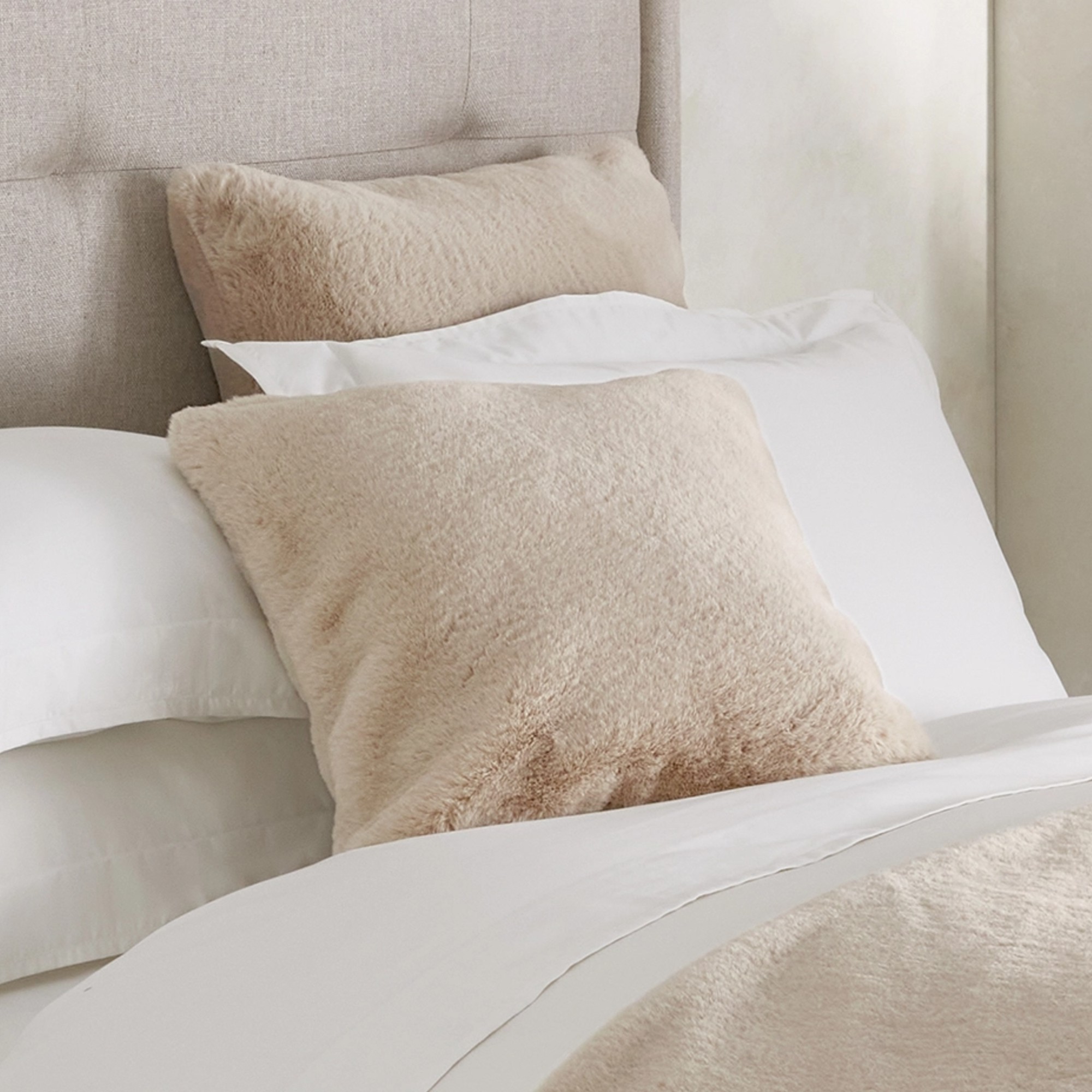 The White Company Super Soft Faux Fur Cushion