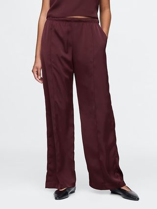 Gap, Mid Rise Recycled Satin Seamed Pants