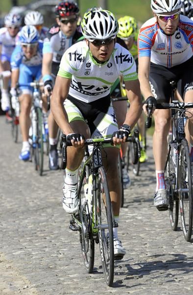 Cheng Ji (Team Project 1t4i) on the Belgian cobbles.