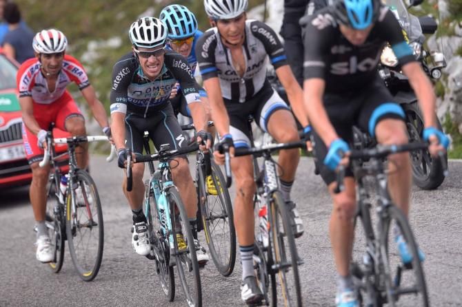 Chris Froome (Team Sky) checks his power meter