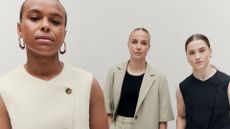 three models wearing M&S tailored pieces