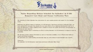 A statement from Konami regarding Suikoden.