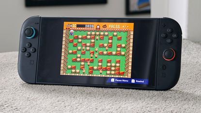Nintendo Switch 2 running Bomberman Collection 