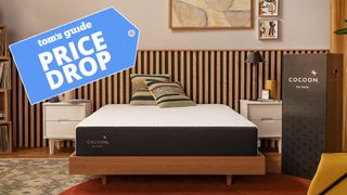 Cocoon by Sealy Chill mattress with Price Drop graphic overlaid