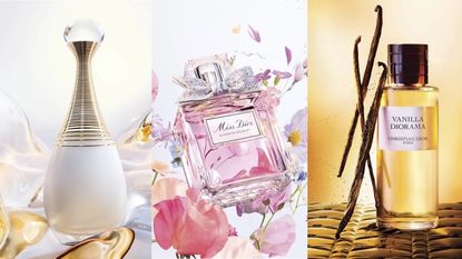 Three of the best Dior perfumes including J'adore, Miss Dior and Vanilla Diorama