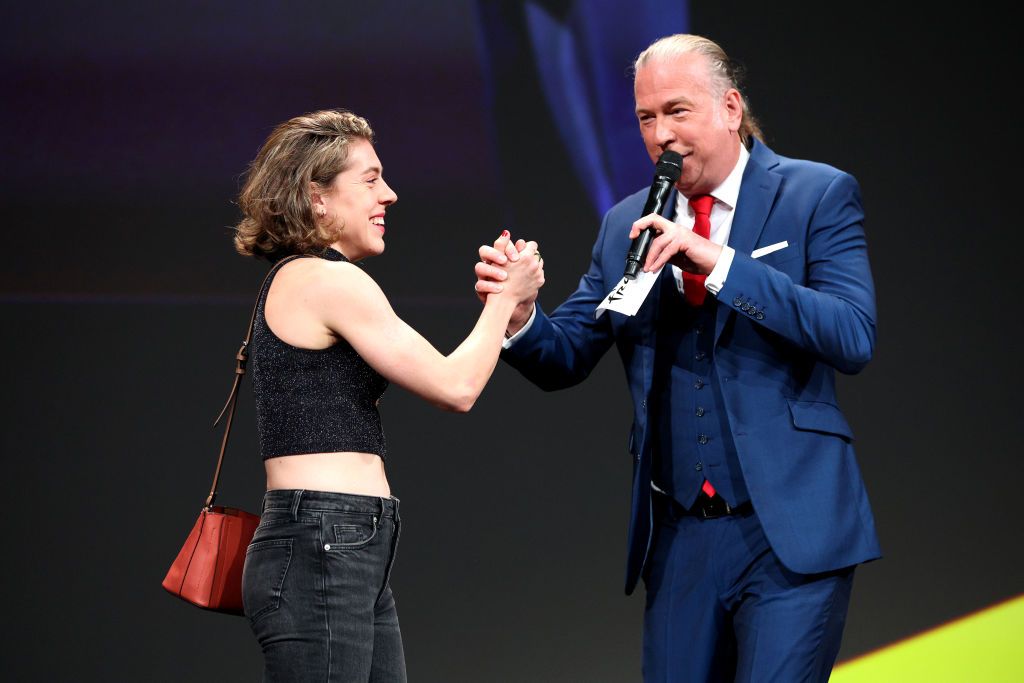 PARIS FRANCE OCTOBER 29 Amber Kraak of The Netherlands and Team FDJSuez during the 112th Tour de France 2025 4th Tour de France Femmes 2025 Route Presentation UCIWT UCIWWT on October 29 2024 in Paris France Photo by Rhode Van ElsenGetty Images