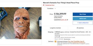 eBay listing for one Fantastic Four head piece prop