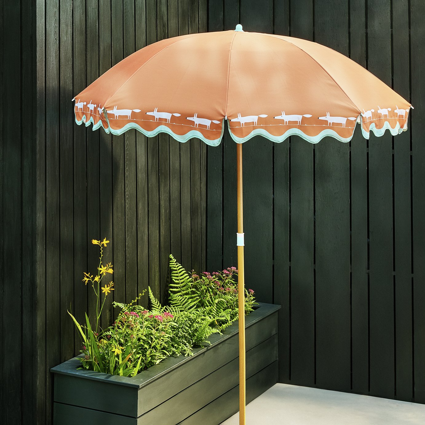 Habitat X Scion 1.6m Garden Parasol - Mr. Fox Print