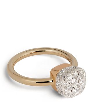 Pomellato White Gold, Rose Gold and Diamond Nudo Solitaire Ring | Harrods Uk