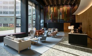 Interior design of reception and comfortable seating areas