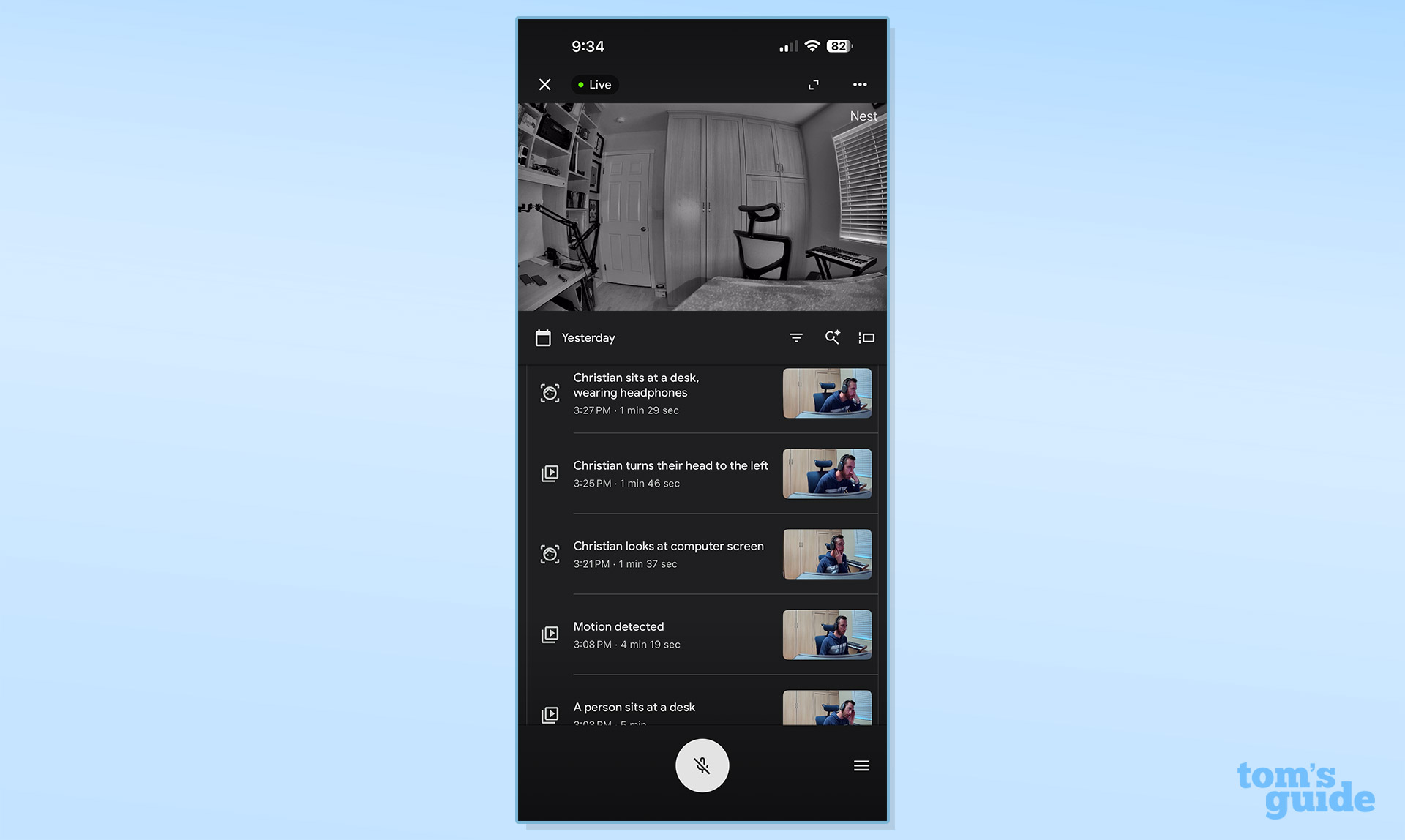 Screenshot of the Google Nest Doorbell (wired, 3rd gen) app