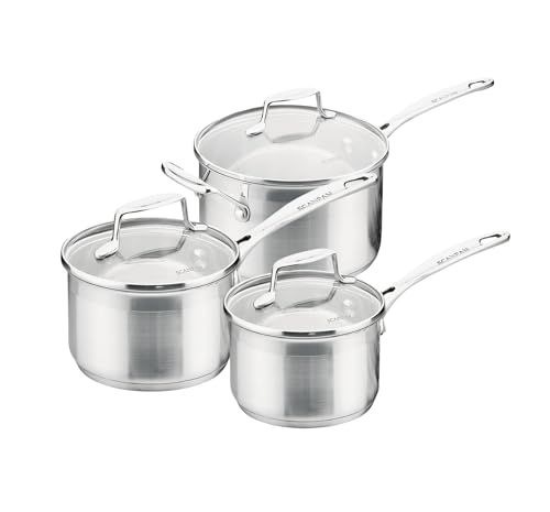 Impact 3-Piece Stainless Steel Saucepan Set With Tempered Glass Lids