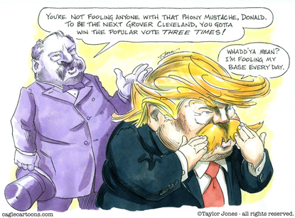 Political Cartoon U.S. Trump Grover Cleveland