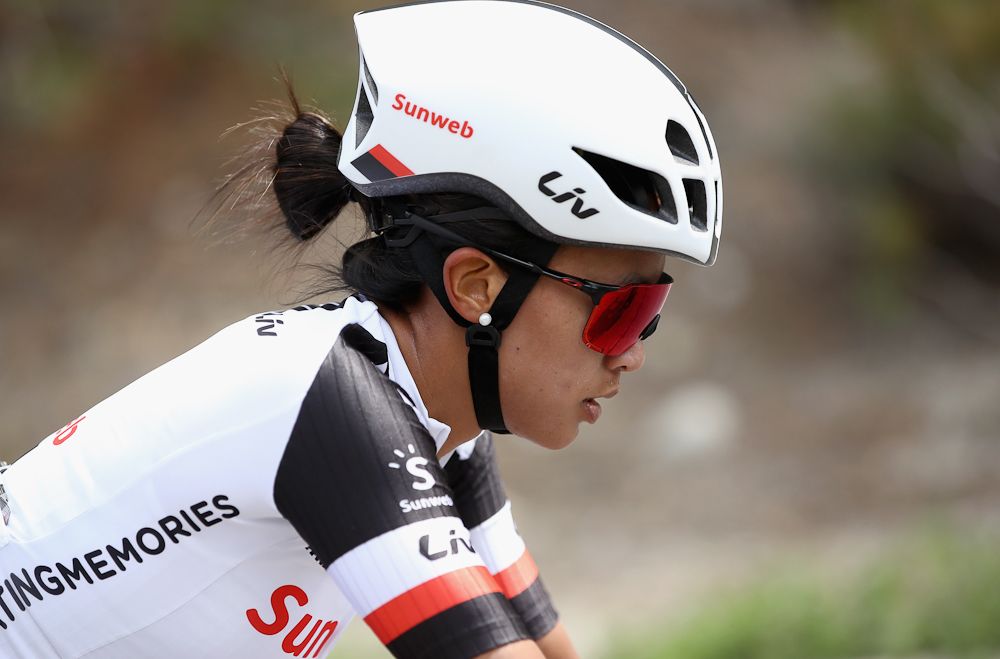 Coryn Rivera (Team Sunweb) at the 2o18 Amgen Women's Race.