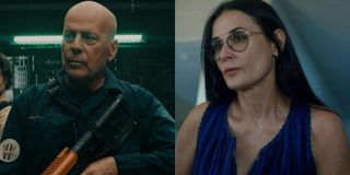 Bruce Willis and Demi Moore side by side