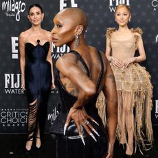 Demi Moore Cynthia Erivo and Ariana Grande at the 2025 Critics Choice Awards