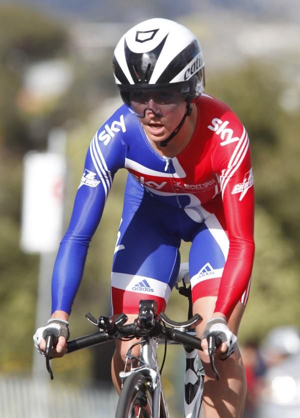 Emma Pooley (Great Britain) had to change her bike setup right before the race as it didn't comply with regulations.