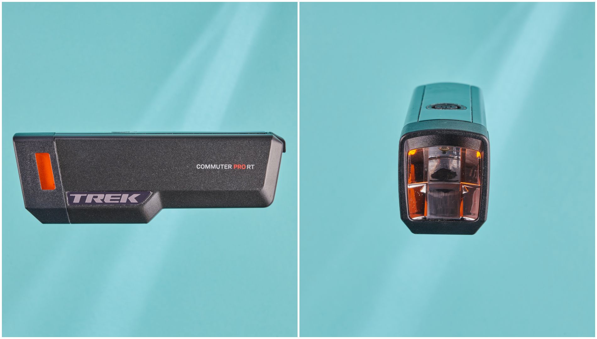 Side and front view of the Trek Commuter Pro RT front light