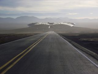 The road leading up to Spaceport America and Virgin Galactic's Gateway to Space in New Mexico.