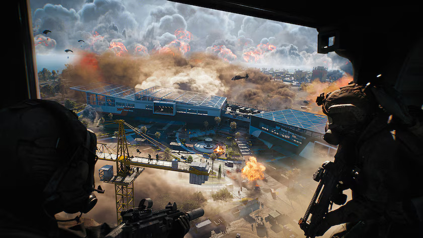 لقطة شاشة للموسم الثاني من Battlefield 6 تظهر القتال على خريطة مملوءة بالغاز.