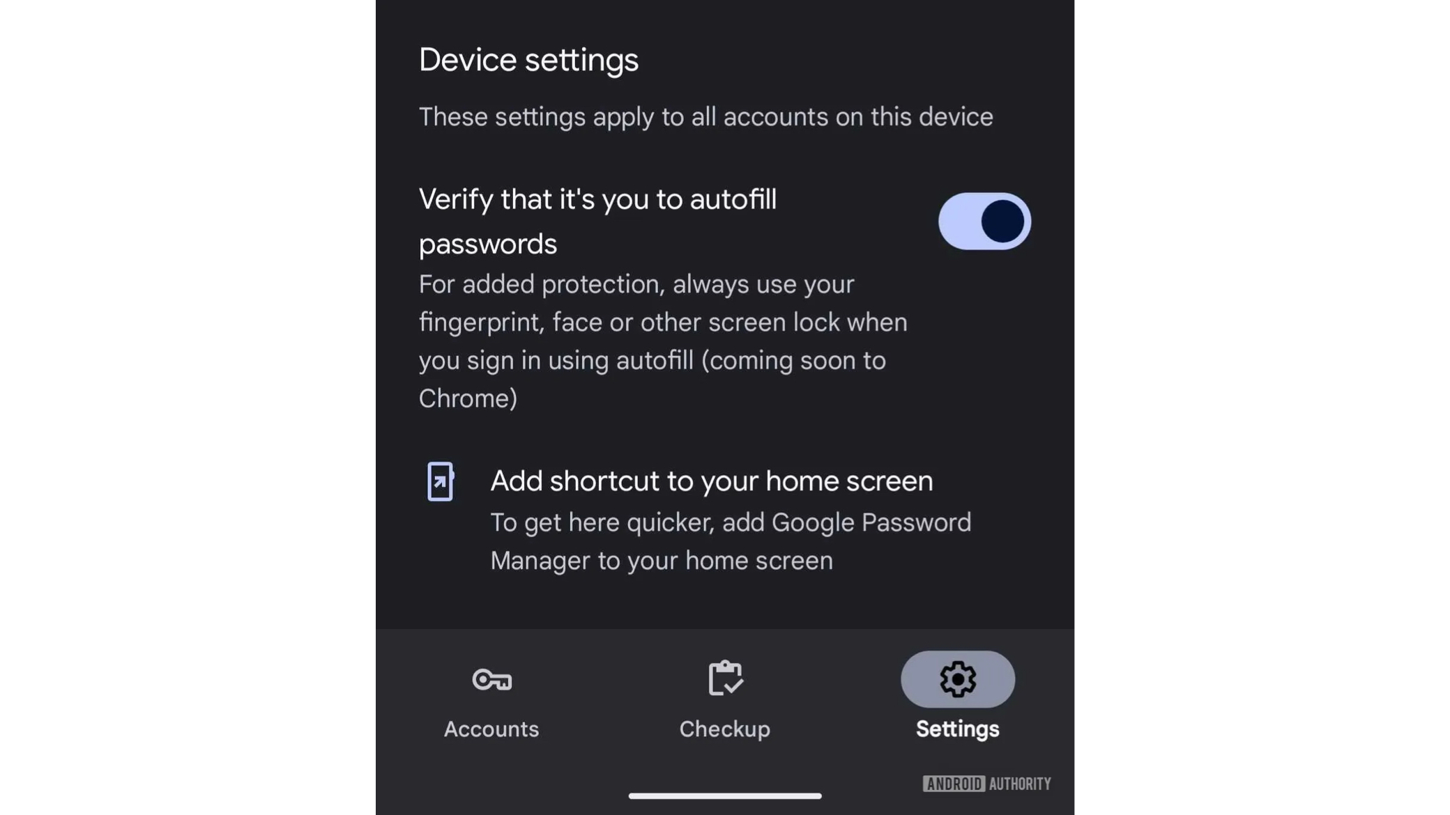 Upcoming autofill settings in Google Chrome for Android