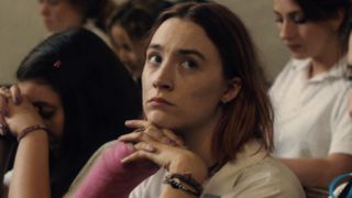 Saoirse Ronan gazing up at the ceiling in a still from Lady Bird 