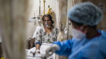 A Covid patient in New Delhi, India